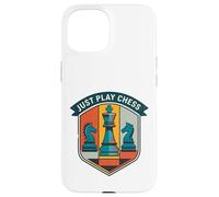 Carcasa para iPhone 15 Just Play Chess Retro Juego de Mesa Amantes Jugador de ajedrez