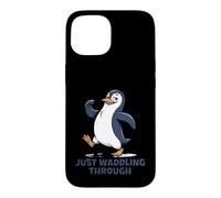 Carcasa para iPhone 15 Just Waddling Through Cute Penguin Cartoon