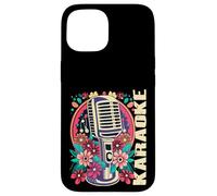 Carcasa para iPhone 15 Karaoke Musica Bar Cantante Flores Micrófono Karaoke