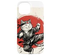 Carcasa para iPhone 15 Karate Gato Japonés Artes Marciales Sumi-e Japón Vintage Mamá