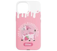 Carcasa para iPhone 15 Kawaii Cute Pink Cow, Strawberry Milk Girl