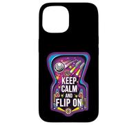 Carcasa para iPhone 15 Keep Calm and Flip On Retro Pinball Arcade Game