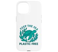 Carcasa para iPhone 15 Keep The Sea - Tortuga Marina sin plástico, Día ecológico de la Tierra