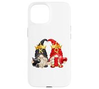 Carcasa para iPhone 15 King of Spades and Queen of Hearts with Funny Garden Gnomes