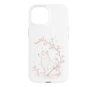 Carcasa para iPhone 15 Kitsune Fox Cherry Blossoms Meditación Zen Yoga Vida Mujeres