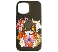 Carcasa para iPhone 15 Kokeshi Doll Koi Fish Japonés Estética Amante