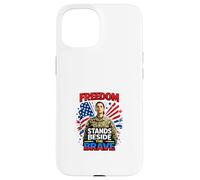 Carcasa para iPhone 15 La Libertad está al Lado del Valiente Tributo patriótico