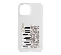 Carcasa para iPhone 15 La música es la Cita de Piano de la Manera Divina