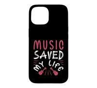 Carcasa para iPhone 15 La música salvó mi Vida Amante de la Guitarra acústica