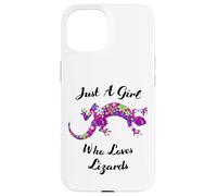 Carcasa para iPhone 15 Lagartija Just A Girl Who Loves Lizards Outfit Lizard Lover