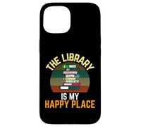 Carcasa para iPhone 15 Lector Vintage The Library Is My Happy Place, Bibliotecario Retro