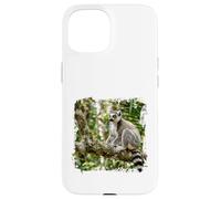 Carcasa para iPhone 15 Lémur Vida Silvestre Animal Selva Bosque Árbol Rama Tropical