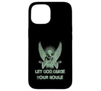 Carcasa para iPhone 15 Let God Guide Your Soul Ángel Alas Fe Espiritual