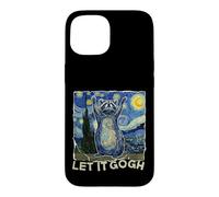 Carcasa para iPhone 15 Let it Gogh Funny Van Gogh Starry Night Raccoon