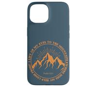 Carcasa para iPhone 15 Levanto mis Ojos a Las montañas Salmo 121:1 Fe Bíblica