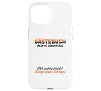 Carcasa para iPhone 15 Libro de visitas para Firmar 40 cumpleaños