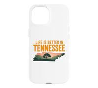Carcasa para iPhone 15 Life Is Better in Tennessee, Scenic TN State Outline Sunset
