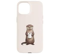 Carcasa para iPhone 15 Linda Nutria sosteniendo Papel higiénico Divertido Humor de baño