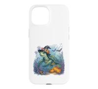 Carcasa para iPhone 15 Linda Tortuga Marina Bruja Halloween bajo el Agua