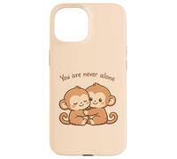 Carcasa para iPhone 15 Lindo Abrazando Baby Monkeys Besties Apoyo Emocional Amor