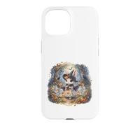 Carcasa para iPhone 15 Lindo Conejo Bruja Halloween Espeluznante Bosque Fantasmas