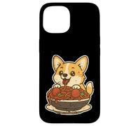 Carcasa para iPhone 15 Lindo Corgi Spaghetti Pasta Lover