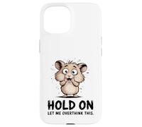 Carcasa para iPhone 15 Lindo hámster nervioso Divertido Pensamiento excesivo