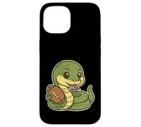 Carcasa para iPhone 15 Lindo Serpiente Rugby Mascota Dibujos Animados
