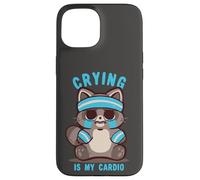 Carcasa para iPhone 15 Llorar es mi Mapache Cardiovascular