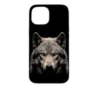 Carcasa para iPhone 15 Lobo Dire Cara Luz De Luna Bosque Fauna Silvestre Naturaleza