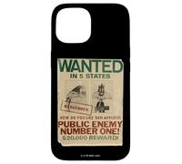 Carcasa para iPhone 15 Looney Tunes Slyvester Wanted Public Enemy