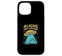Carcasa para iPhone 15 Los Extraterrestres Son un Psyop Divertido OVNI Desinformación Engaño Alien Meme