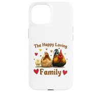 Carcasa para iPhone 15 Loving Cute Chicken Family Hen Rooster Chick Funny Farmer