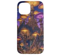 Carcasa para iPhone 15 Magical Mushroom Village Fantasía Fairycore World
