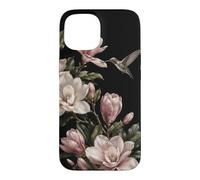Carcasa para iPhone 15 Magnolia Flores Colibrí Botánico Floral Naturaleza