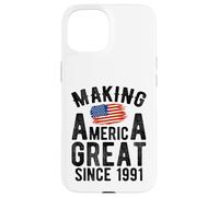 Carcasa para iPhone 15 Making America Great Since 1991 35 Años Cumpleaños