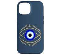 Carcasa para iPhone 15 Mal de Ojo Azul con símbolo de protección mística para Hombres y Mujeres