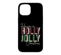 Carcasa para iPhone 15 Manta Have A Holly and Jolly Have a Holly and Jolly Merry Christmas, Leopardo y búfalo