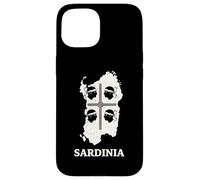 Carcasa para iPhone 15 Mapa de Cerdeña, Bandera de Cuatro moros, diseño del Orgullo sardo