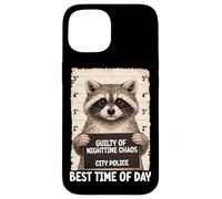 Carcasa para iPhone 15 Mapache Mugshot culpable de Caos Nocturno Mejor Hora del día
