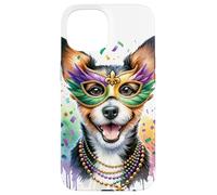 Carcasa para iPhone 15 Mardi Gras Teddy Roosevelt Terrier Perro