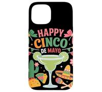 Carcasa para iPhone 15 Margarita Cactus Taco Fiesta Happy Cinco De Mayo Celebración