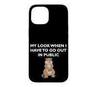 Carcasa para iPhone 15 Marmota Triste Cuando Tengo Que Salir en público introvertido