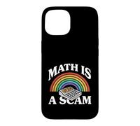 Carcasa para iPhone 15 Math Is A Scam Retro Rainbow Exploding Calculator Sarcasm