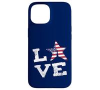 Carcasa para iPhone 15 Me Encanta la Bandera de la Libertad de EE. UU., Que Dice Que es una au Pair Orgullosa Patriota