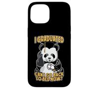 Carcasa para iPhone 15 Me gradué ¿Puedo Volver a la Cama Ahora Confundido Oso Panda