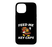 Carcasa para iPhone 15 Mechanical Keyboard Feed Me Key Caps Retro Typist
