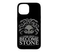 Carcasa para iPhone 15 Medusa Horror Mitología Serpiente Cabello Gorgona Oscuro Femenino