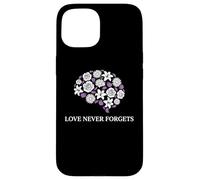 Carcasa para iPhone 15 Memory Care, partidario de la concienciación sobre el Alzheimer Love Never Forgets