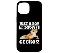 Carcasa para iPhone 15 Mens Reptile Boy Who Loves Leopard Geckos Lover